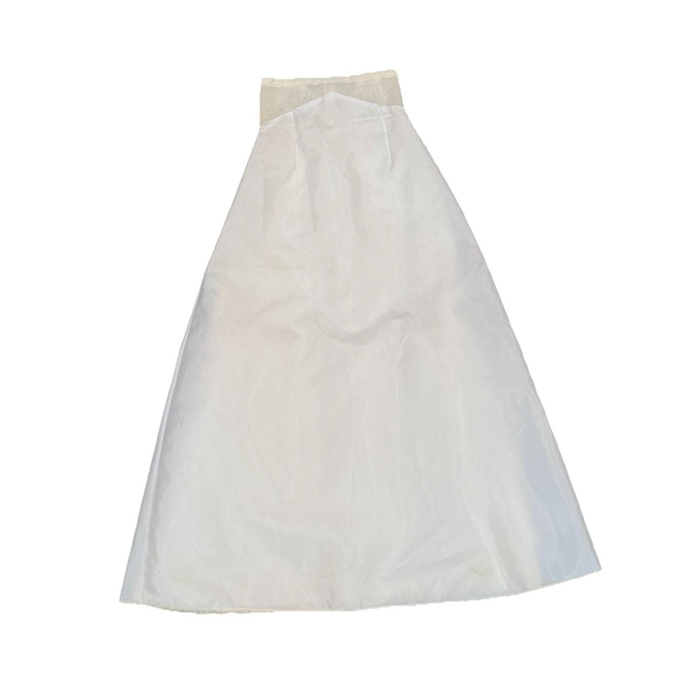 VTG White Satin A-Line Bridal Petticoat Slip Crinoline Power Net Waist XS 24